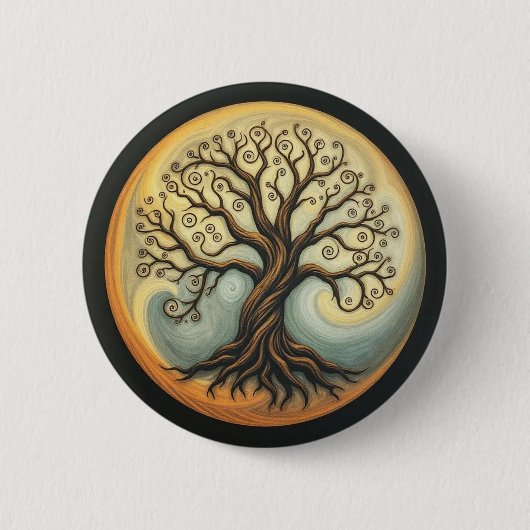 Levensboom Ronde Button 5,7 Cm (Voorkant)