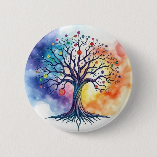 Levensboom Ronde Button 5,7 Cm (Voorkant)