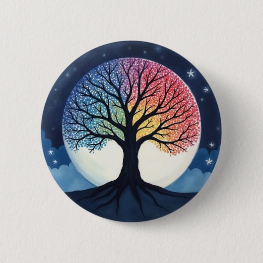 Levensboom Ronde Button 5,7 Cm (Voorkant)