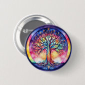 Levensboom Ronde Button 5,7 Cm (Voorkant /achterkant)