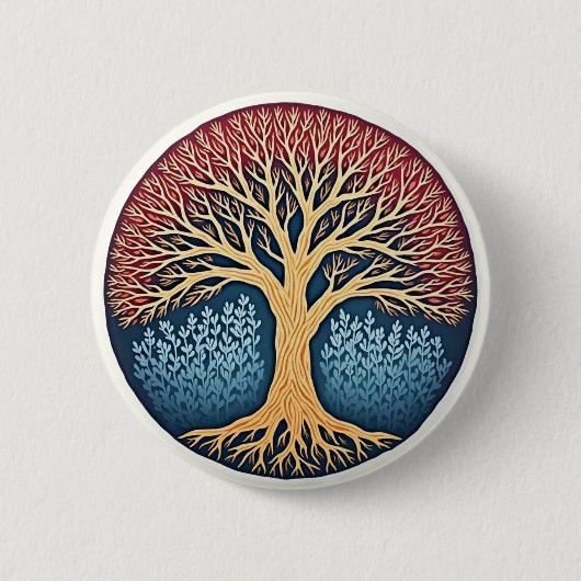 Levensboom Ronde Button 5,7 Cm (Voorkant)