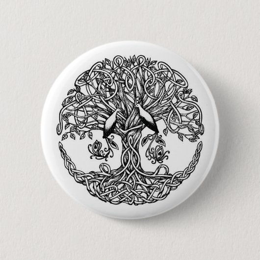 levensboom ronde button 5,7 cm (Voorkant)