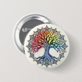 Levensboom Ronde Button 5,7 Cm (Voorkant /achterkant)