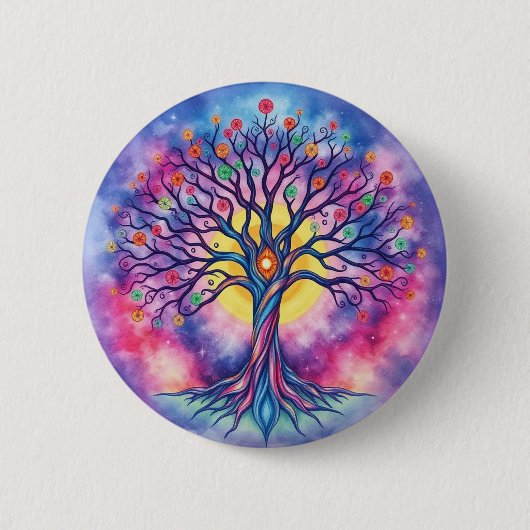 Levensboom Ronde Button 5,7 Cm (Voorkant)