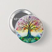 Levensboom Ronde Button 5,7 Cm (Voorkant /achterkant)