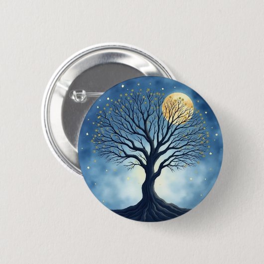 Levensboom Ronde Button 5,7 Cm (Voorkant /achterkant)