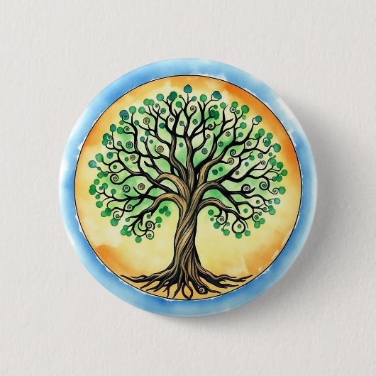 Levensboom Ronde Button 5,7 Cm (Voorkant)