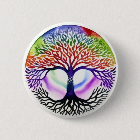 Levensboom Ronde Button 5,7 Cm (Voorkant)