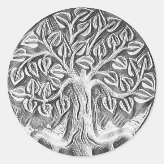 Levensboom Ronde Sticker (Voorkant)
