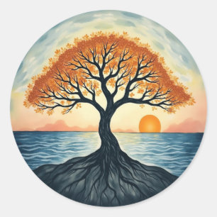 Levensboom Ronde Sticker