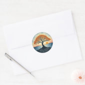 Levensboom Ronde Sticker (Envelop)