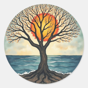 Levensboom Ronde Sticker