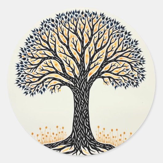 Levensboom Ronde Sticker (Voorkant)