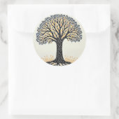 Levensboom Ronde Sticker (Tas)