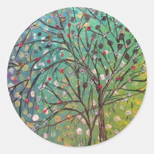 Levensboom Ronde Sticker (Voorkant)