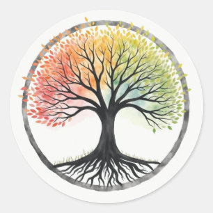 Levensboom Ronde Sticker