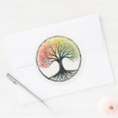 Levensboom Ronde Sticker (Envelop)
