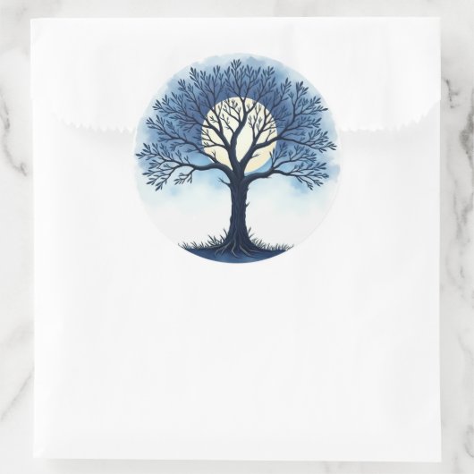 Levensboom Ronde Sticker (Tas)