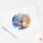 Levensboom Ronde Sticker (Envelop)