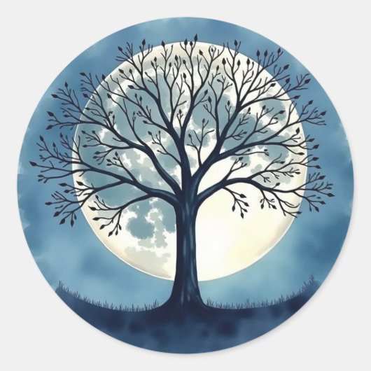 Levensboom Ronde Sticker (Voorkant)