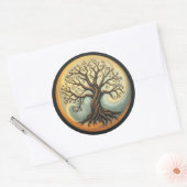 Levensboom Ronde Sticker (Envelop)