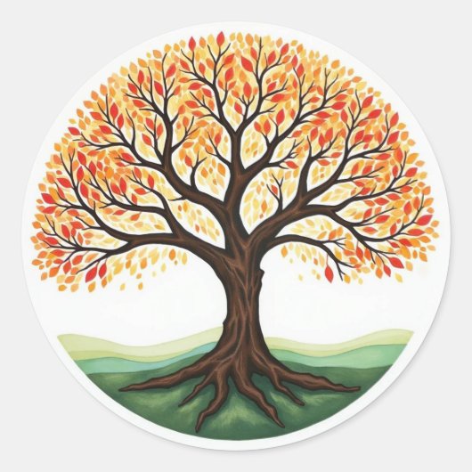 Levensboom Ronde Sticker (Voorkant)