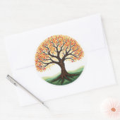 Levensboom Ronde Sticker (Envelop)