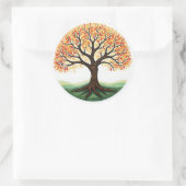 Levensboom Ronde Sticker (Tas)