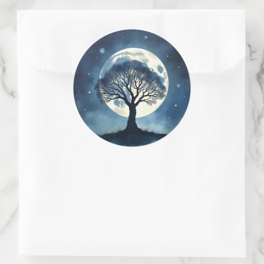 Levensboom Ronde Sticker (Tas)