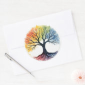 Levensboom Ronde Sticker (Envelop)