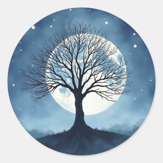 Levensboom Ronde Sticker (Voorkant)