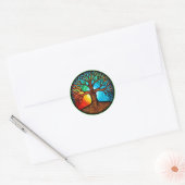 Levensboom Ronde Sticker (Envelop)