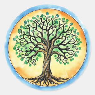 Levensboom Ronde Sticker