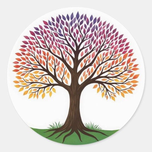 Levensboom Ronde Sticker (Voorkant)