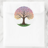 Levensboom Ronde Sticker (Tas)