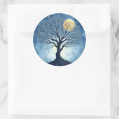 Levensboom Ronde Sticker (Tas)