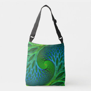 Levensboom Spiraal Fractal Crossbody Tas