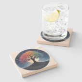 Levensboom Stenen Onderzetter (Zijkant)