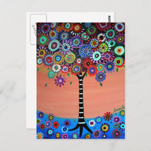 Levensboom van de poten briefkaart (Voorkant / Achterkant)