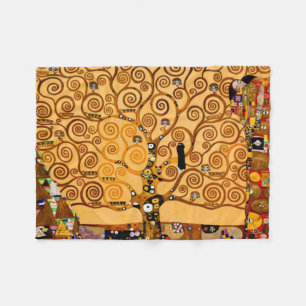 Levensboom van Gustav Klimt Fine Art Fleece Deken