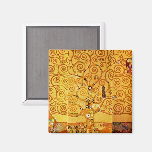 Levensboom van Gustav Klimt Nouveau Magneet (Voorkant / Achterkant)