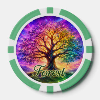 Levensboom van het bos poker chips
