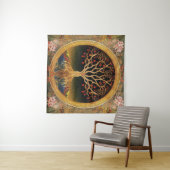 Levensboom van kedoki Floral  borduurwerk Wandkleed (In Situ (horizontaal))