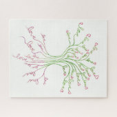 Levensboom van liefde Kunst Wit Groen Roze Harten Legpuzzel (Horizontaal)