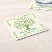 Levensboom Vierkante Kartonnen Onderzetter (Schuin)