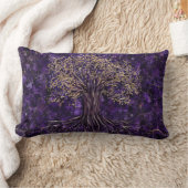 Levensboom - Yggdrasil Amethyst en Gold Kussen (Deken)
