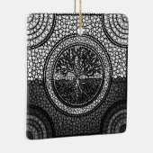 Levensboom - Yggdrasil- Dot Art Grayscale Keramisch Ornament (Rechts)