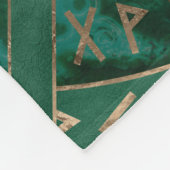 Levensboom - Yggdrasil en Futhark - Malachite Fleece Deken (Hoek)