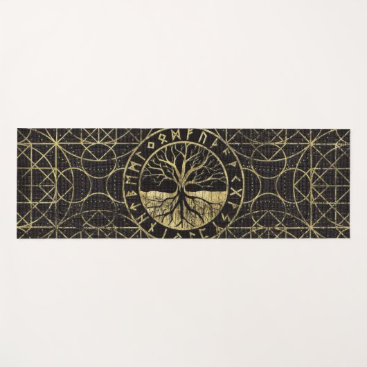 Levensboom - Yggdrasil en Runes Yogamat (Voorkant (horizontaal))