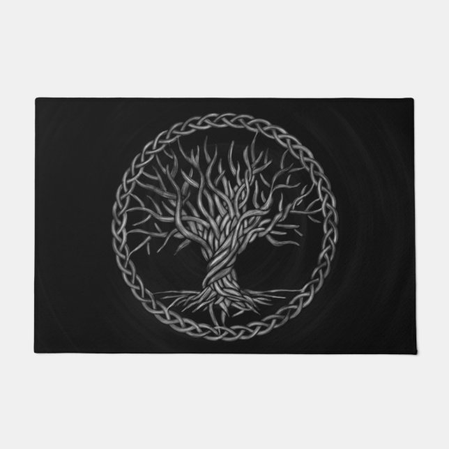 Levensboom - Yggdrasil -grayscale Deurmat (Voorkant)